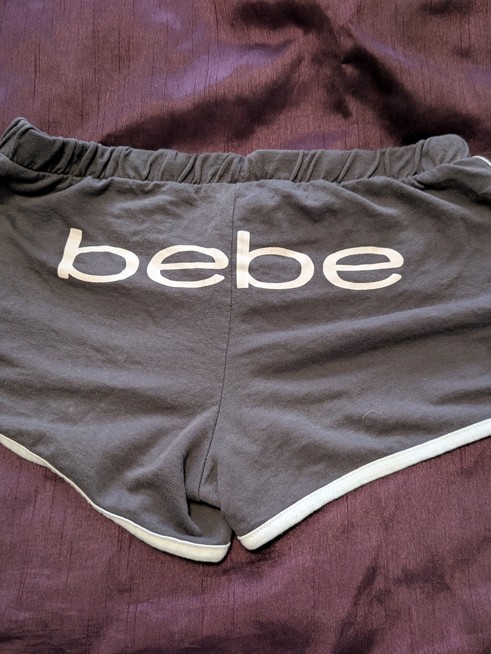 bebe Charcoal Athletic Shorts with White Trim